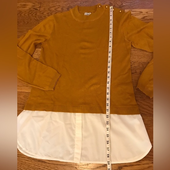 Two in one Sweater top in mustard/white - Picture 5 of 7